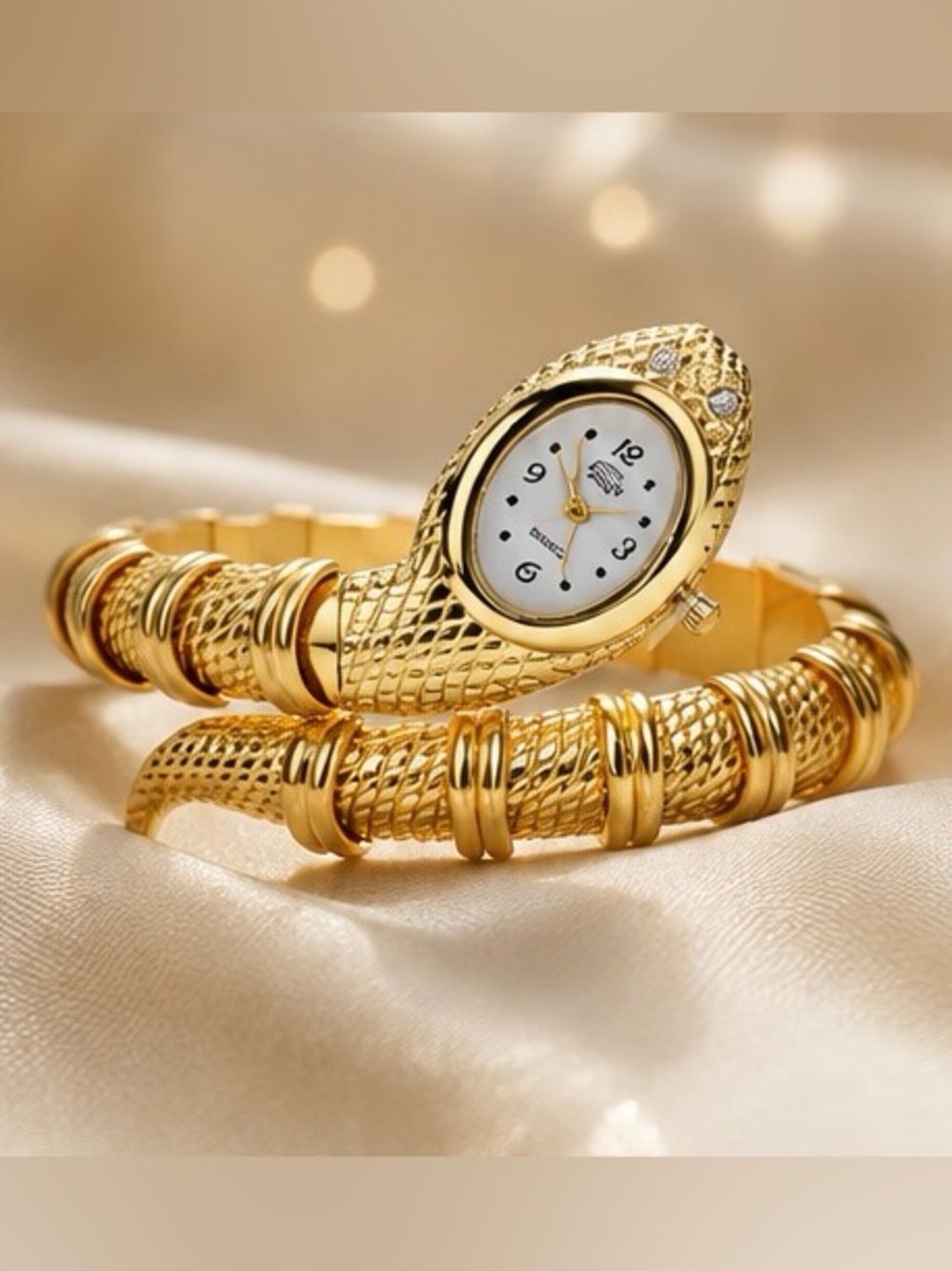 Vintage Gold Snake Wrap Watch
